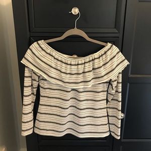 Off the shoulder, long sleeve top